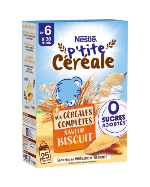 P'tite Céréale aux céréales complètes saveur Biscuit, 0 sucres ajoutés