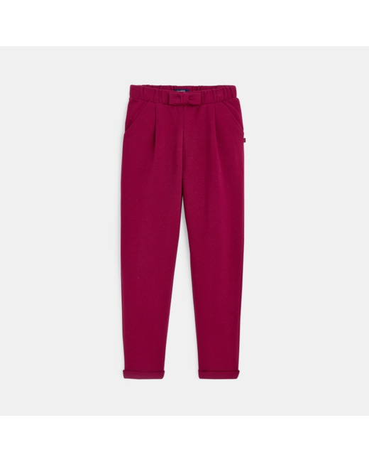Pantalon carrot pailleté violet fille