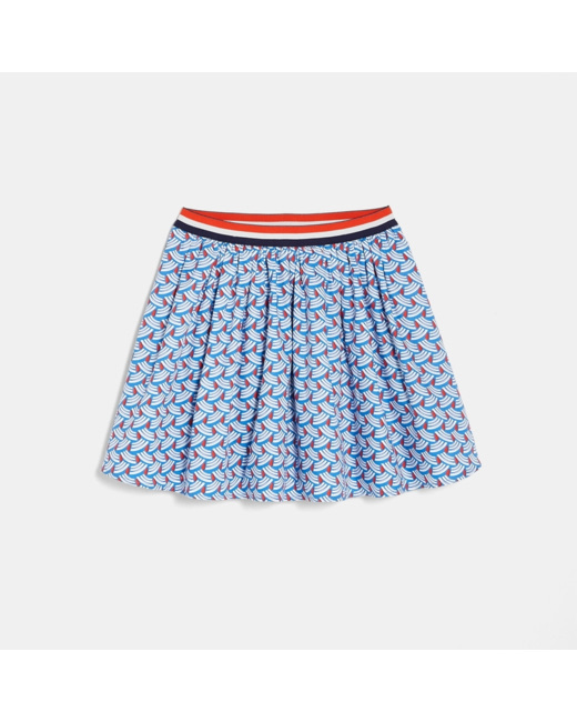 Jupe patineuse imprimée bleue fille