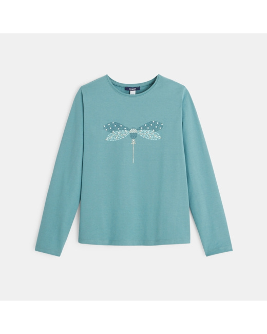 T-shirt à motif Libellule vert fille