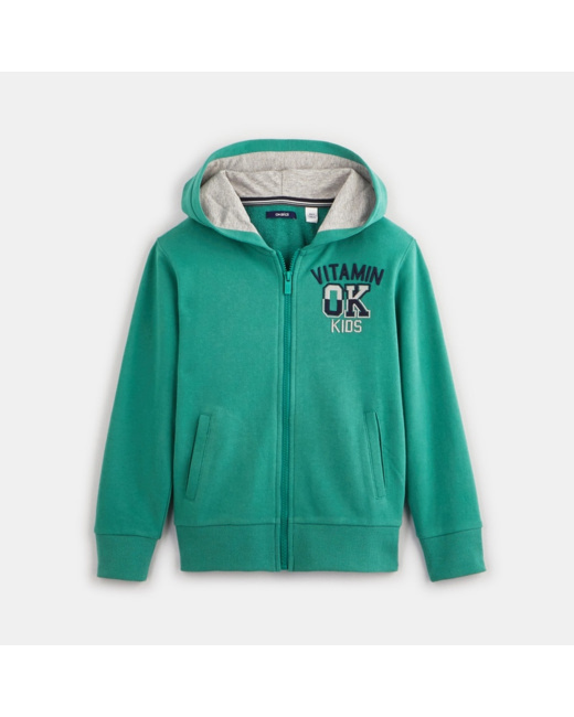 Sweat à capuche vert garçon