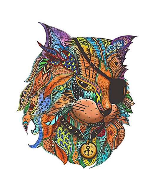 Rainbow Wooden puzzle CHAT PIRATE