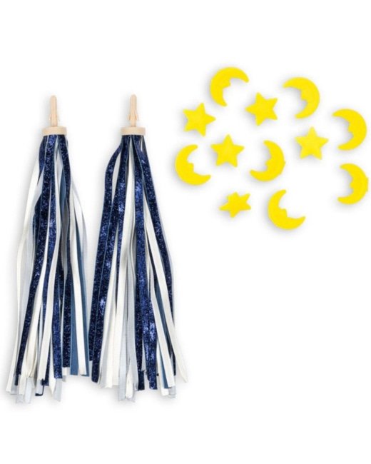 Lot de 2 décorations pour guidon vélo Dark Blue Glitter