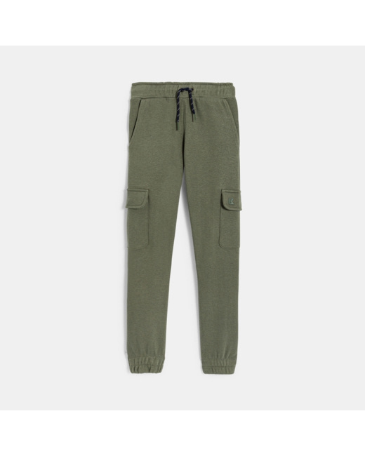 Jogging uni à poches cargo vert garçon
