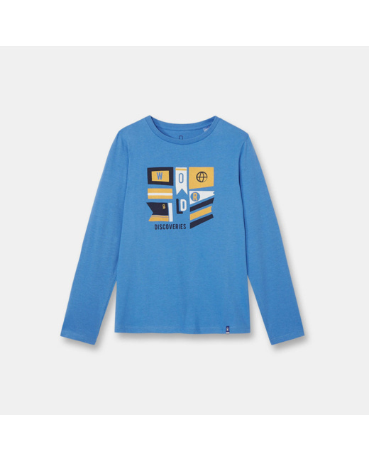 T-shirt manches longues bleu garçon
