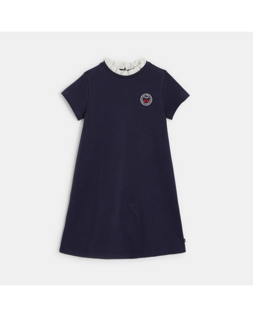 Robe à col collerette bleue fille