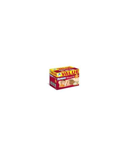 HUGGIES Natural Fit T3 4 9 kg VALUE BOX de 78 couches