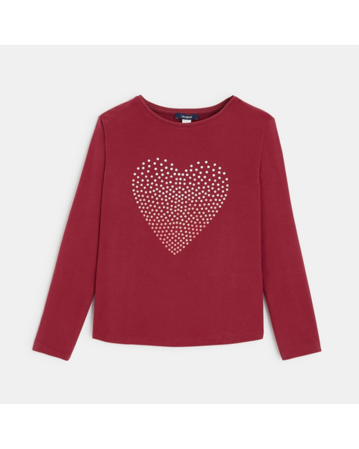 T-shirt Grand Cœur violet fille