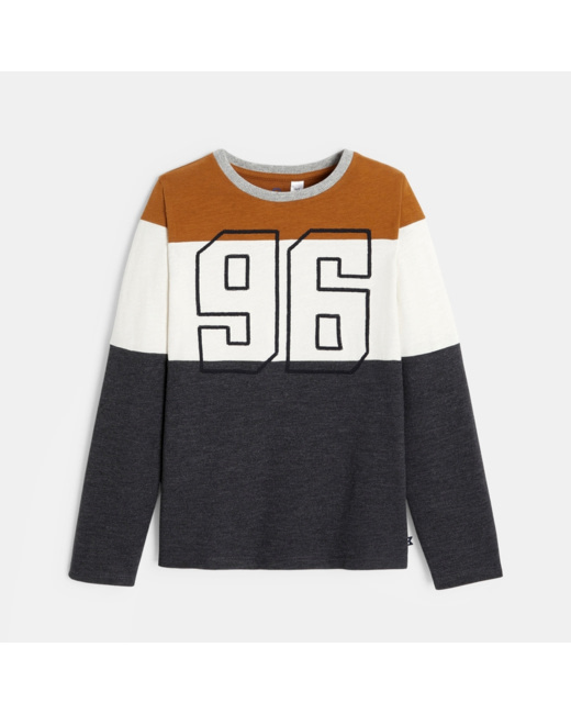 T-shirt manches longues "96" gris garçon