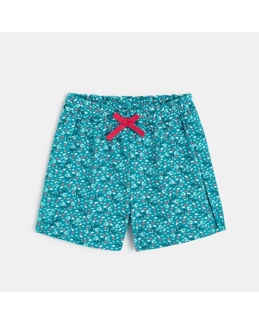 Short en jersey imprimé vert fille