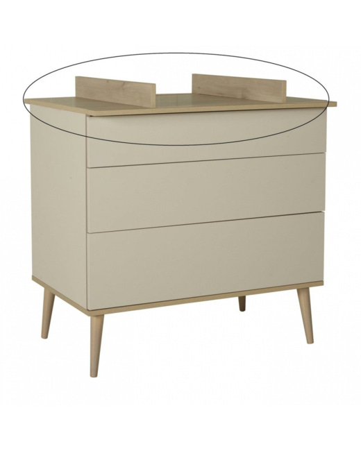Plan à langer pour commode Flow Argile et Oak