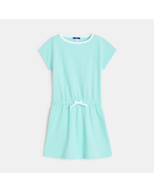 Robe de plage unie bleue fille