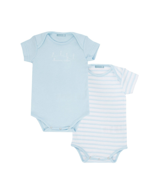 Lot de 2 Bodies "Yannig" Baby - coton - Blanc/Nuage