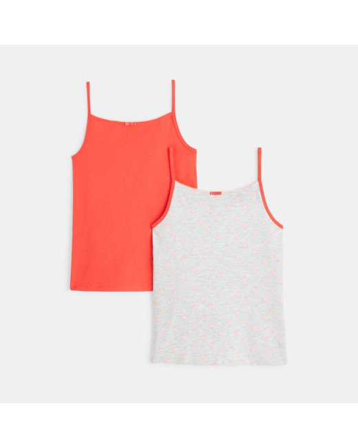 Débardeur à bretelle (lot de 2, uni et imprimé) fille