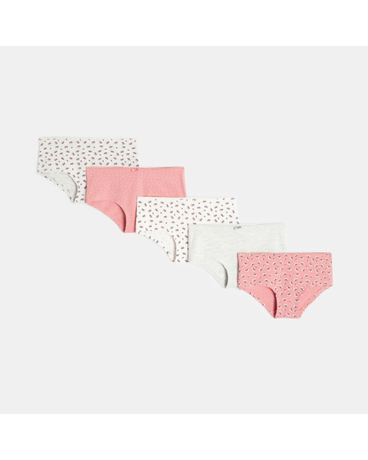 Culottes boxers en jersey (lot de 5) gris fille