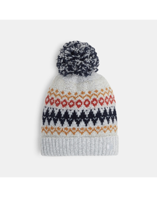 Bonnet à pompon en jacquard scandinave garçon