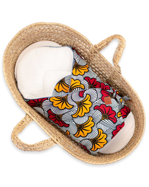 Gigoteuse d'emmaillotage en coton, Wax Fleurs de mariage