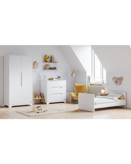 Chambre Trio Ova Lit bébé évolutif + Commode + Armoire
