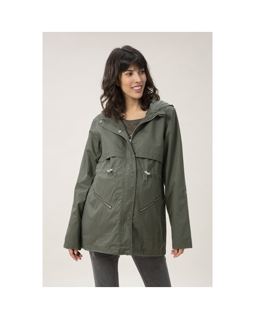 Veste de grossesse et de portage en toile avec capuche intégrée