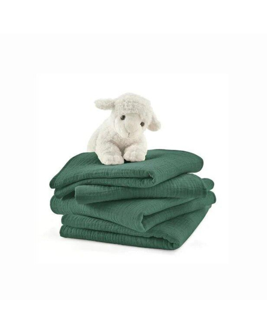 Lot de 4 langes bébé en gaze de coton, Kumla