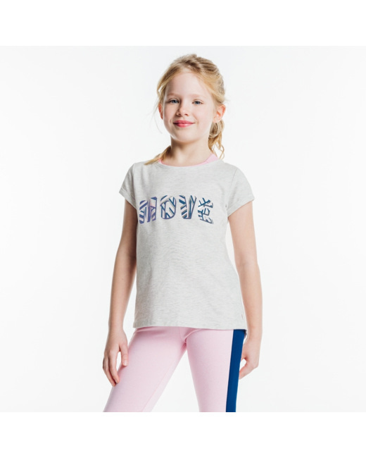 T-shirt + brassière gris fille