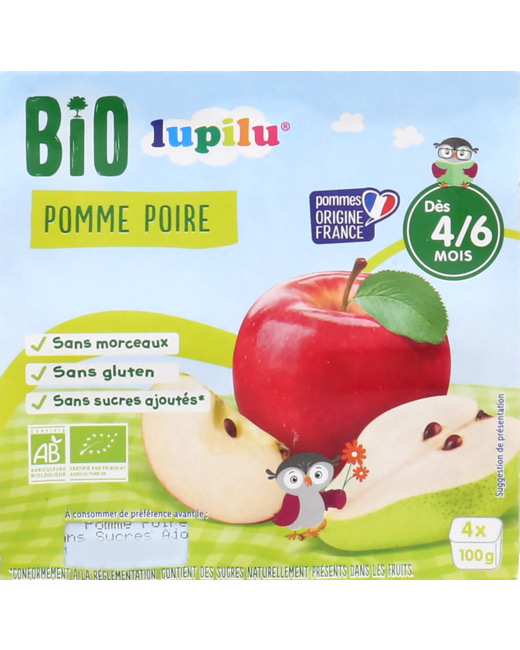 Compotes bébé Bio - Pomme, poire