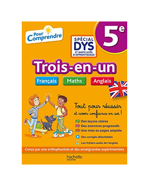 5e Spécial DYS (dyslexie) et difficultés d'apprentissage : Français - Maths - Anglais