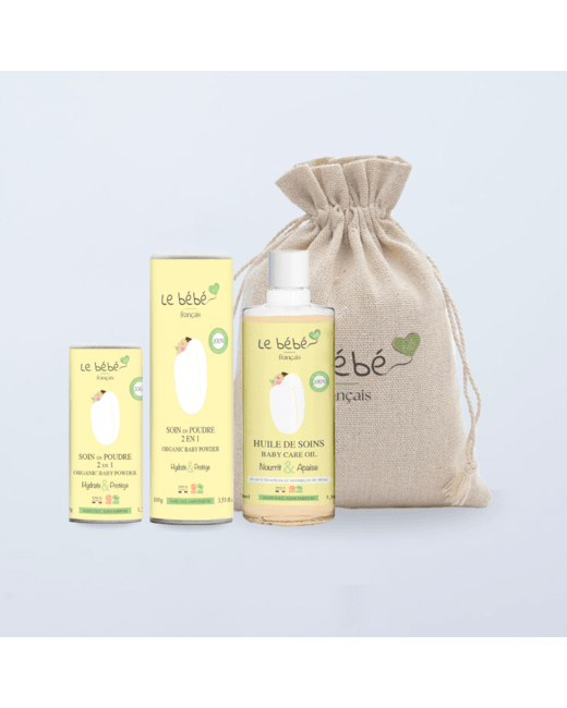Coffret cadeau naissance : soins bébé bio
