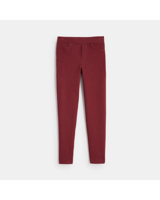 Jegging à pois en jersey milano violet fille
