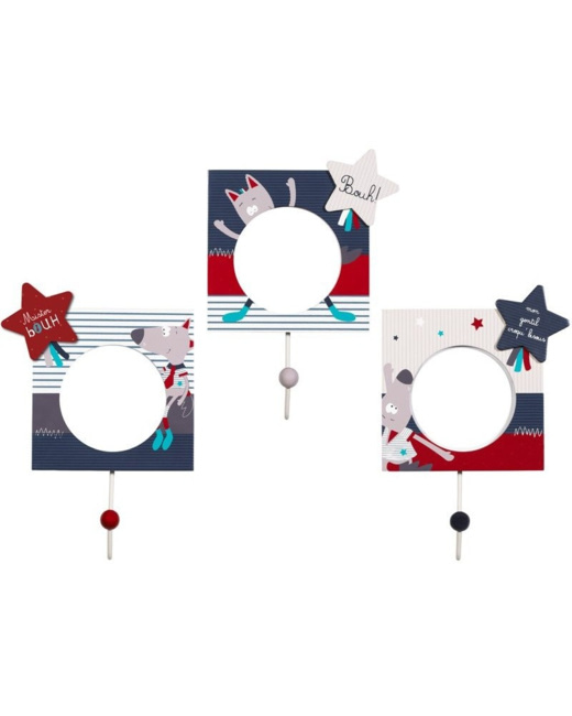 Lot de 3 patères Mister Bouh