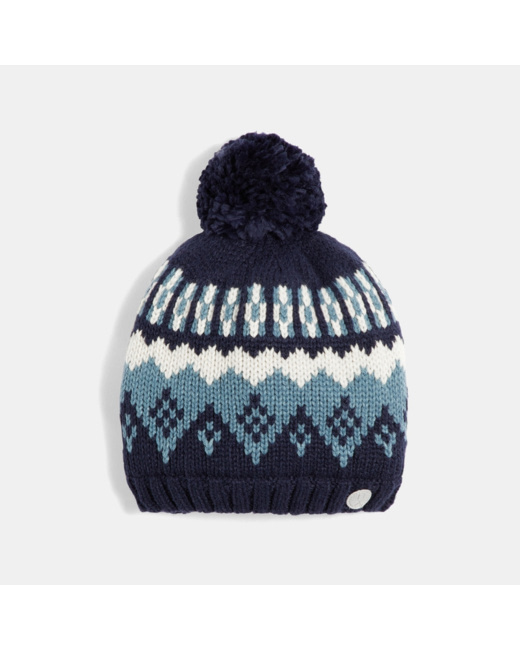 Bonnet à pompon bleu garçon