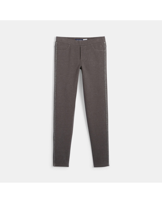 Jegging à bande gris fille