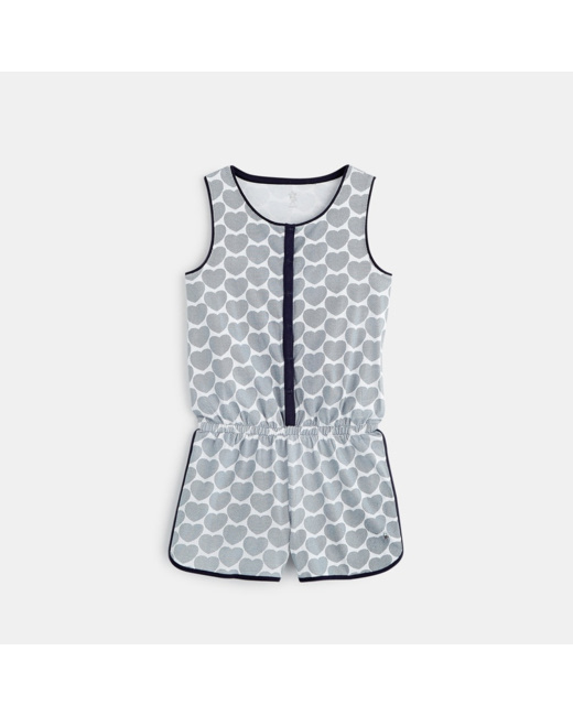 Combi-short imprimé bleu fille
