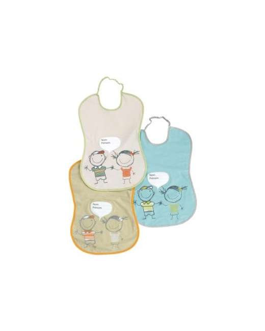 Lot de 3 bavoirs VERTBAUDET personnalisables
