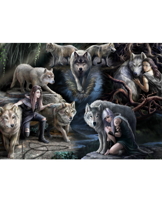 Puzzle Anne Stokes - Wolf Collage