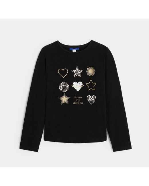 T-shirt motif à paillettes
