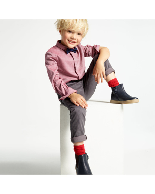 Chemise coton fantaisie et noeud papillon rouge garçon