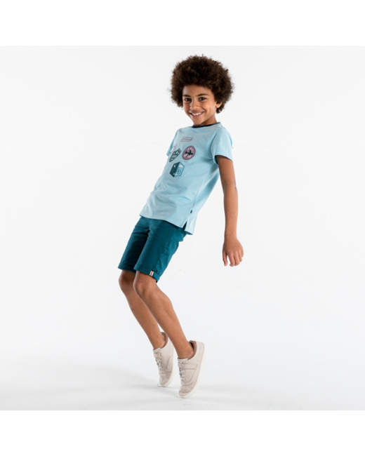 T-shirt maille piquée écussons city tour bleu garçon