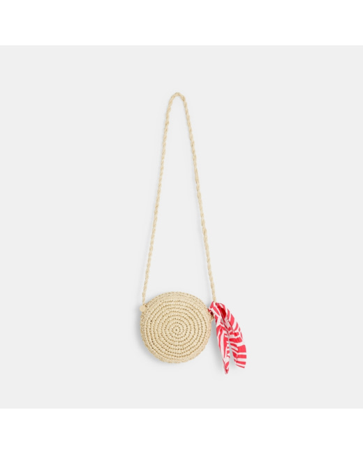 Sac lune en paille + foulard fille