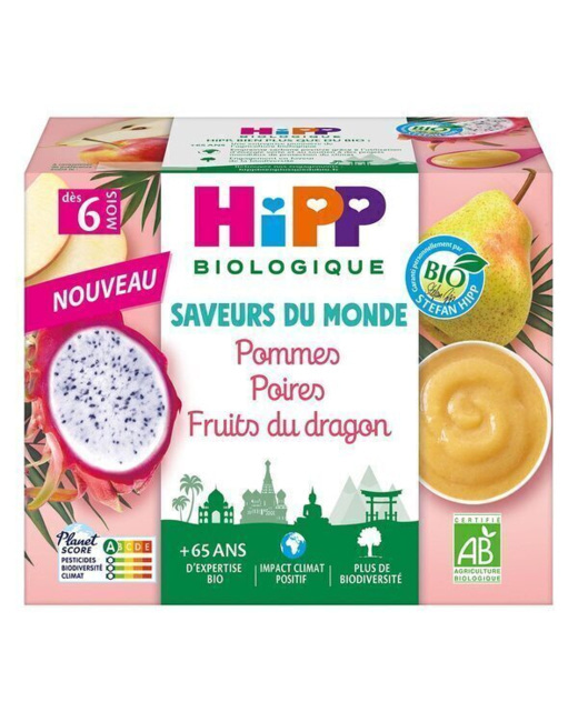 Coupelles Pomme Poire Pitaya Bio