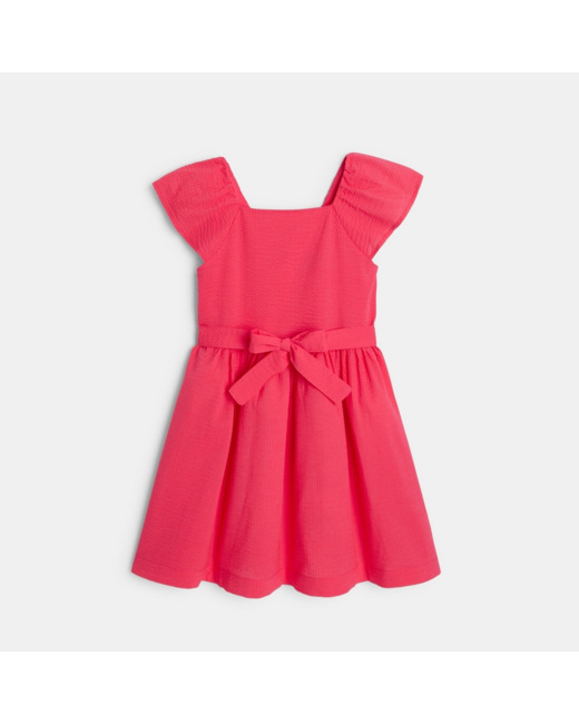 Robe chic unie rose fille
