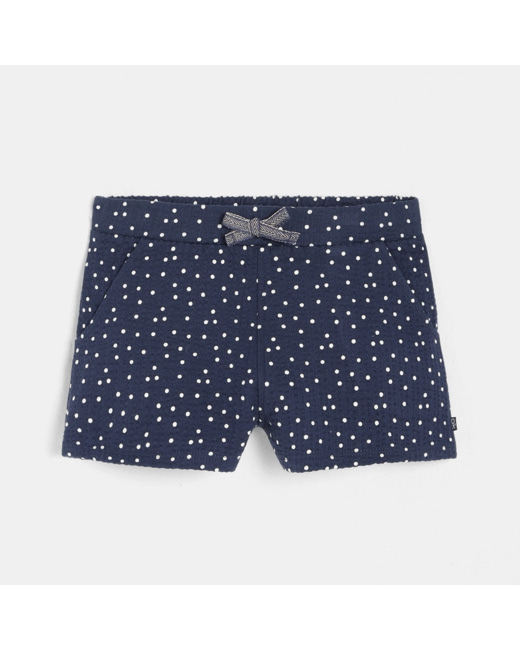 Short en molleton gaufré bleu fille