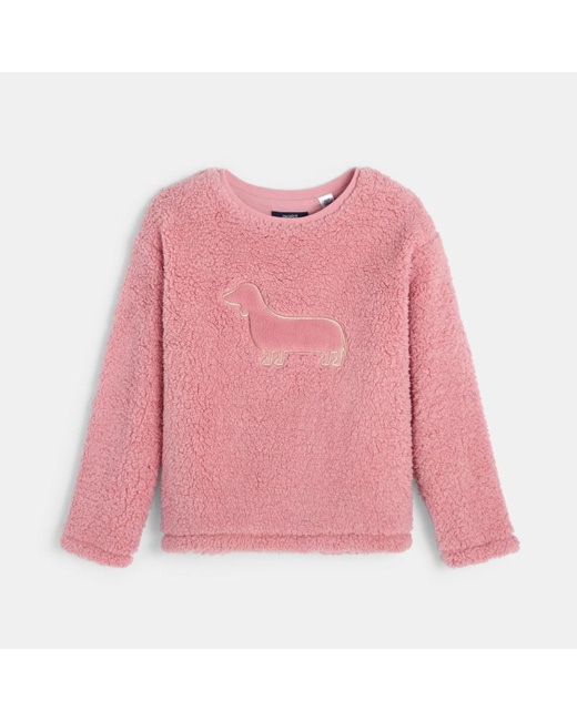 Sweat en fausse fourrure rose fille