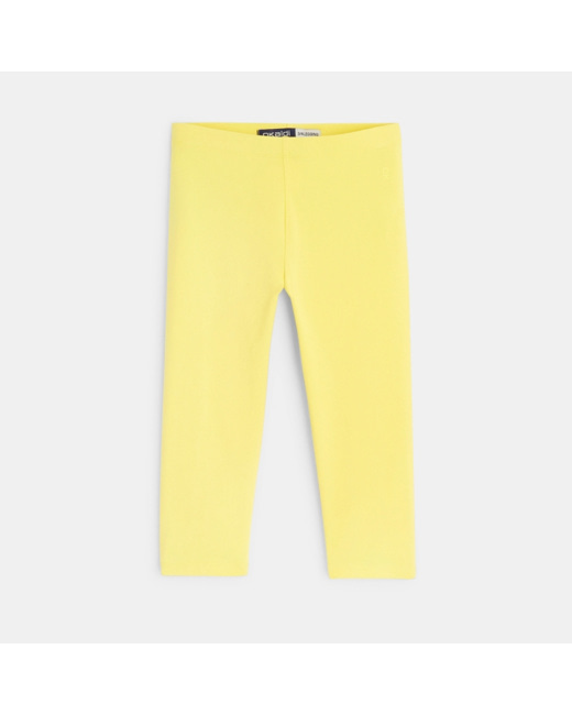 Legging court en jersey jaune fille