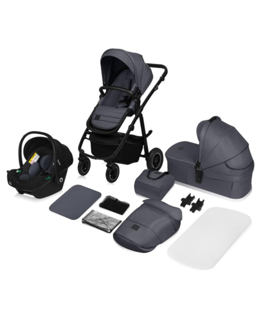 Poussette trio amber + nacelle + coque