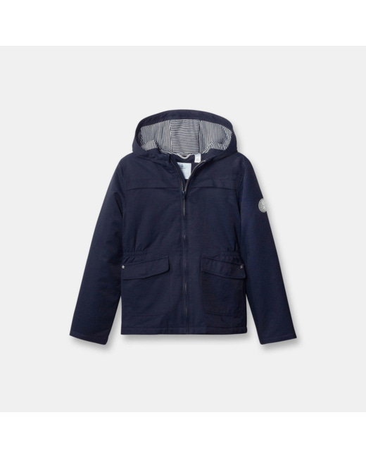 Parka à capuche bleu fille