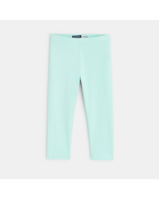 Legging court en jersey bleu fille