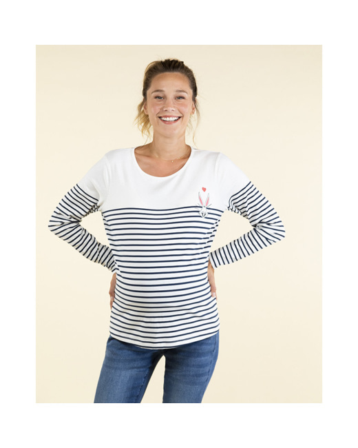 T-shirt manches longues en jersey Bugs Bunny Warner pour femme