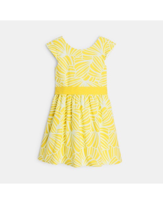 Robe chic imprimée jaune fille