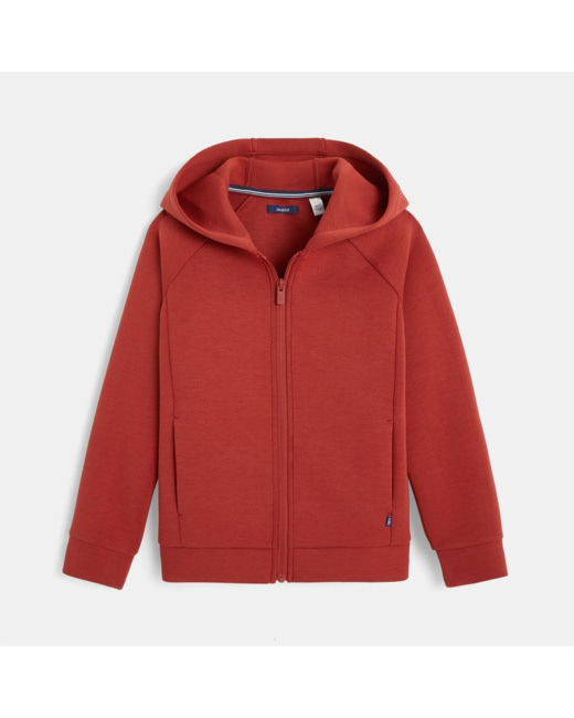 Sweat zippé à capuche foamback rouge garçon